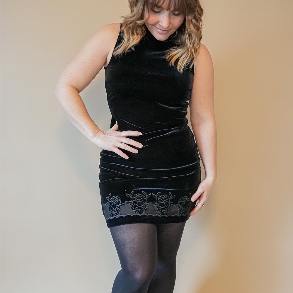 Vintage velvet turtleneck dress.